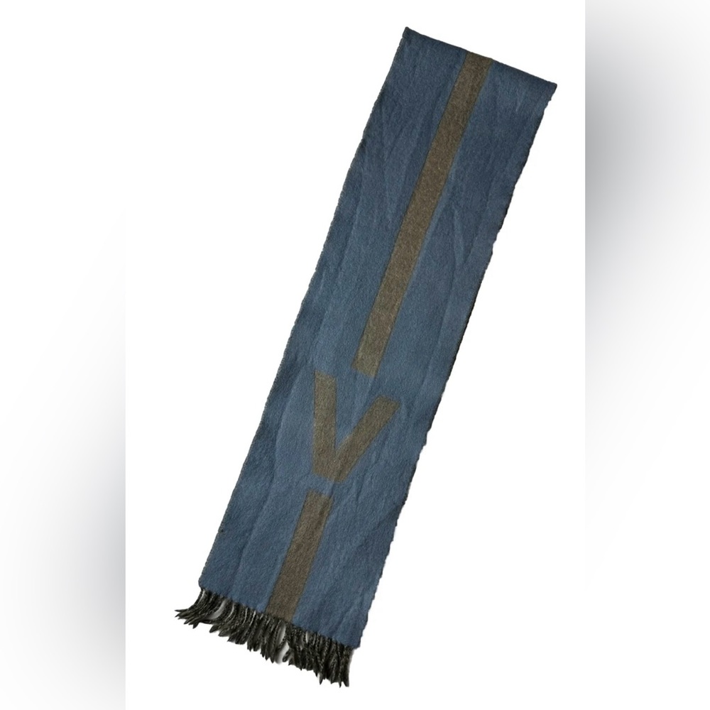Louis Vuitton Bicolor Scarf Cashmere Wool Men Women LV - Picture 4 of 7